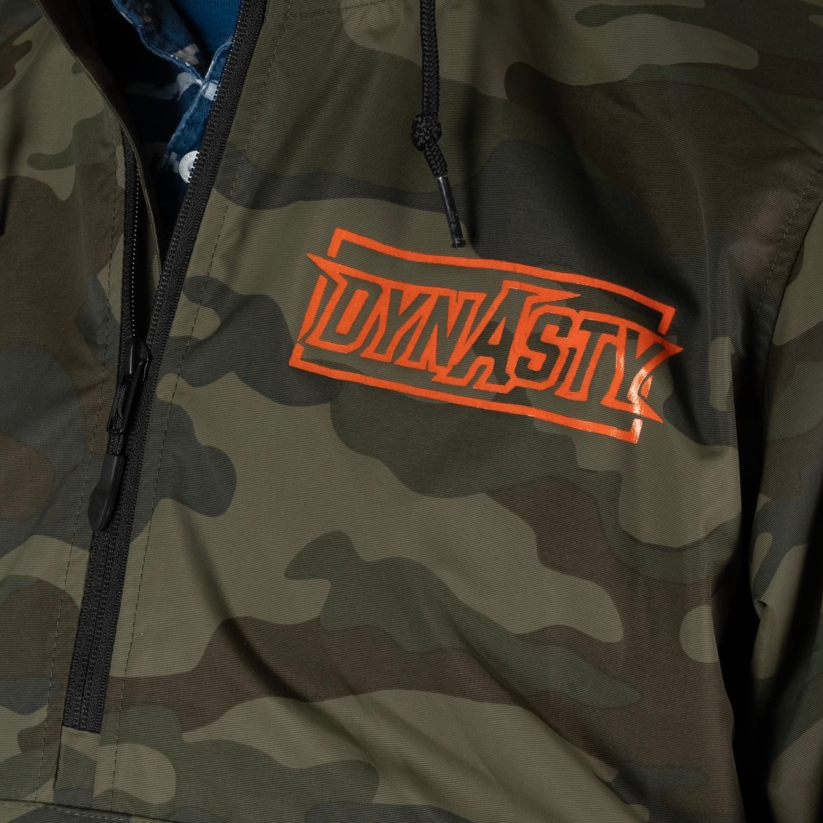 Dynasty Tournament Rain Jacket - Green Camo/ Orange print - DynastyPaintball